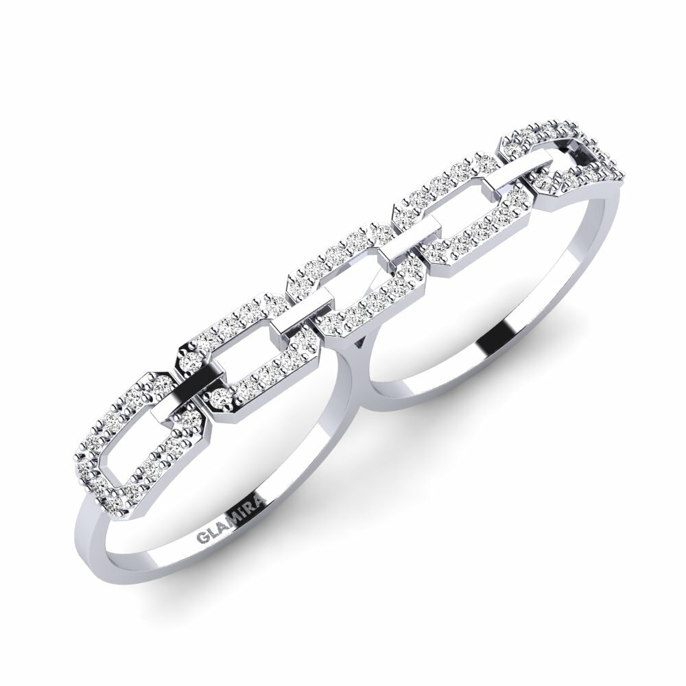 9k Oro Blanco Moissanita Anillo Ajaib