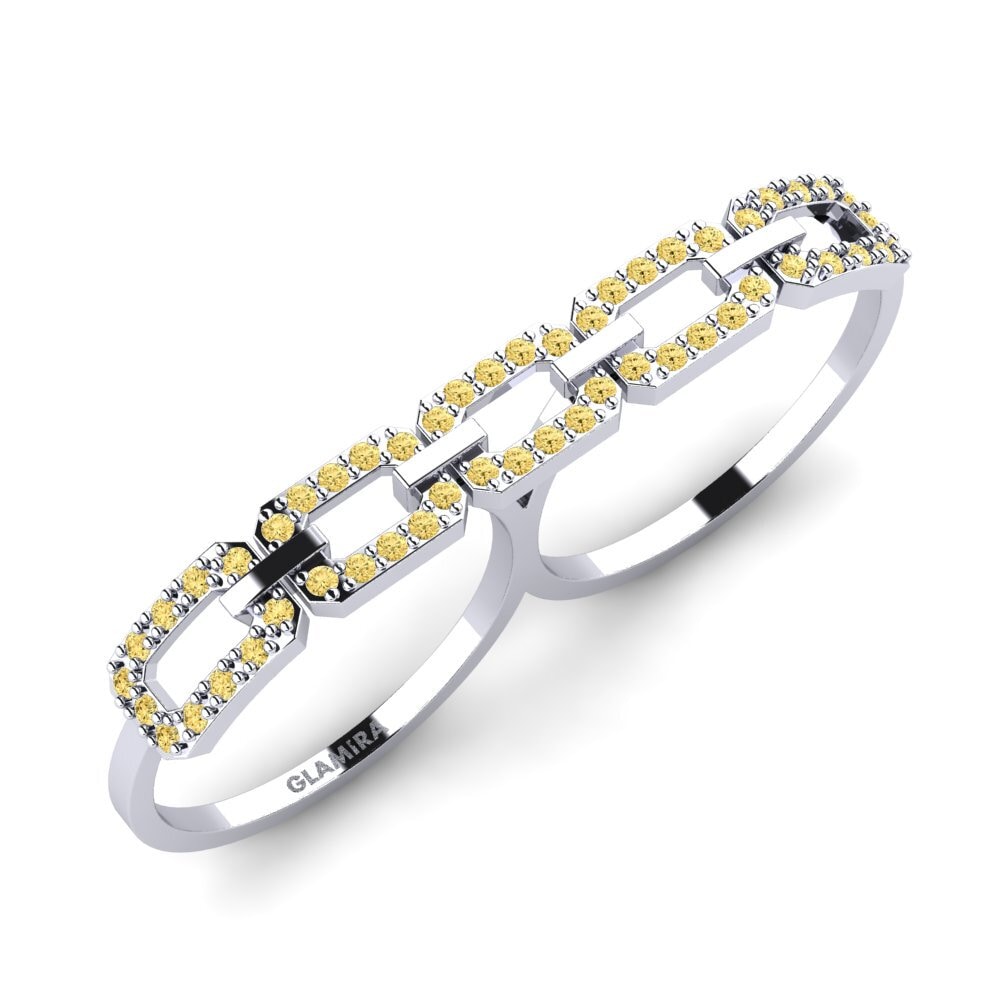 Plata 925 Diamante Amarillo Anillo Ajaib