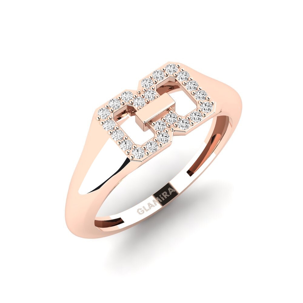14k Oro Rosa Moissanita Anillo Chamatkaar