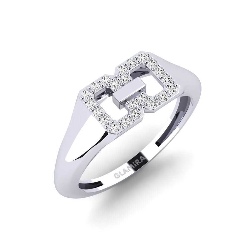 9k Oro Blanco Moissanita Anillo Chamatkaar