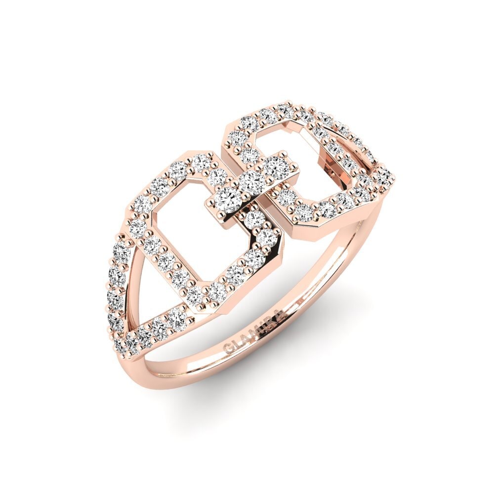 14k Oro Rosa Moissanita Anillo Chishamiso