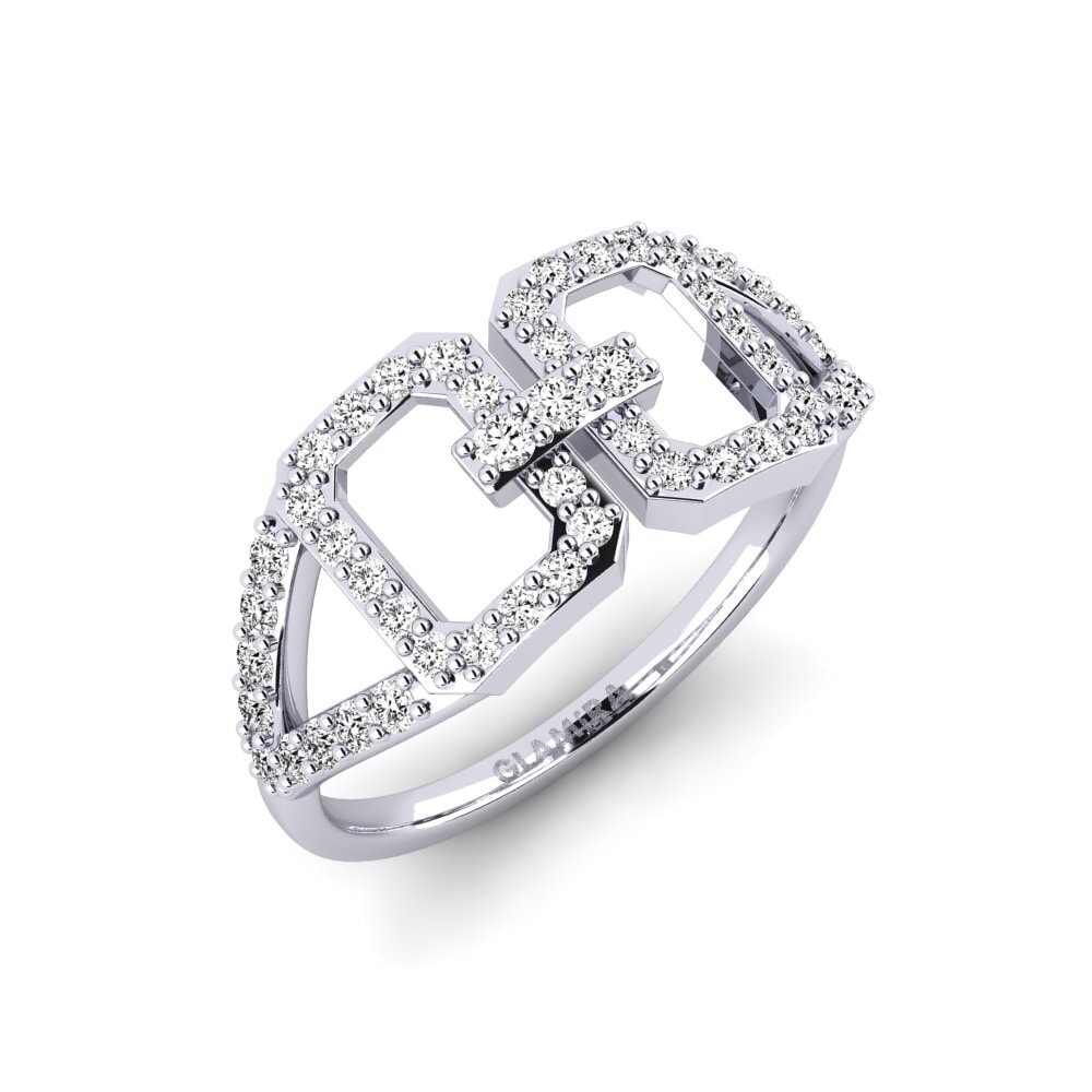 9k Oro Blanco Moissanita Anillo Chishamiso
