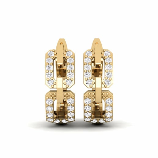 Earring Couple 585 Yellow Gold & White Sapphire
