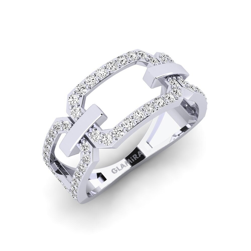 9k Oro Blanco Moissanita Anillo Ensemble