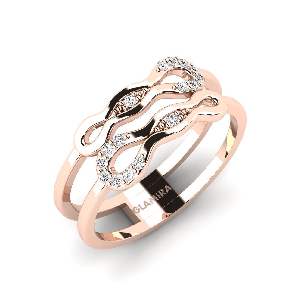 14k Oro Rosa Moissanita Anillo Indimuki