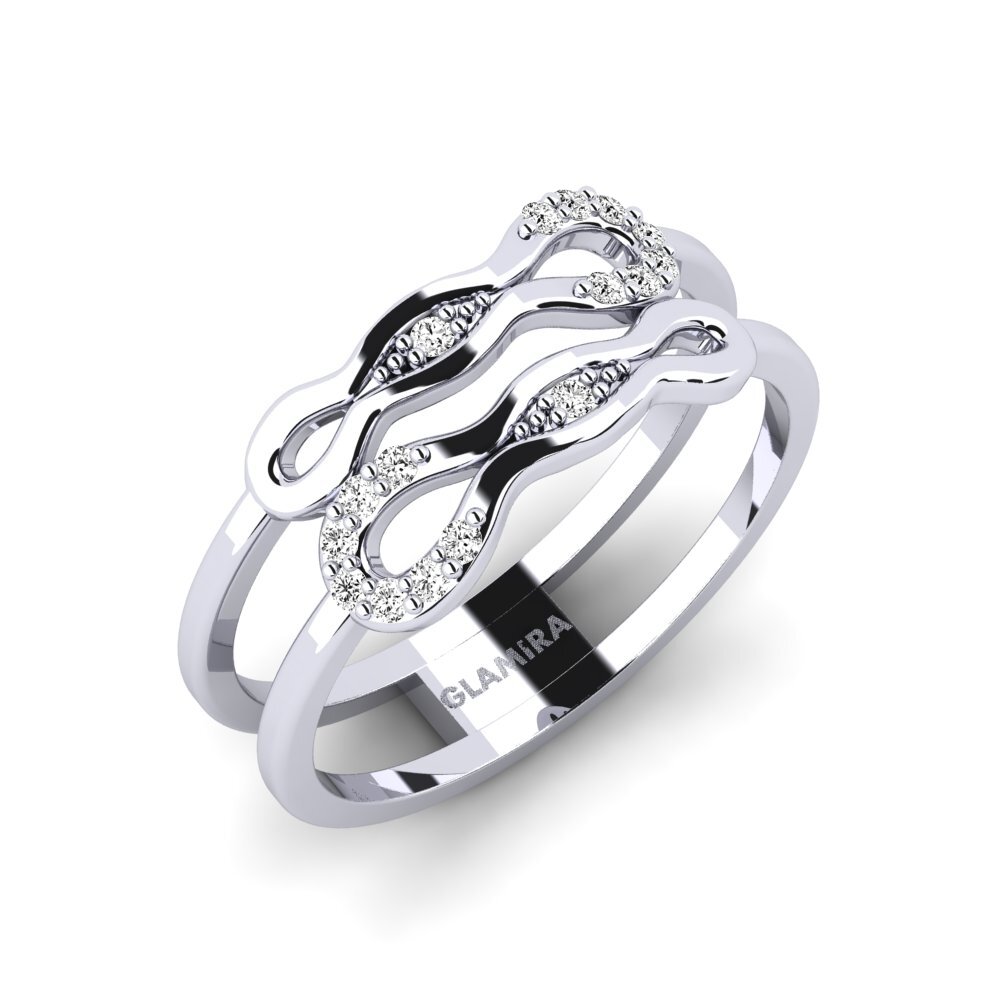 9k Oro Blanco Moissanita Anillo Indimuki