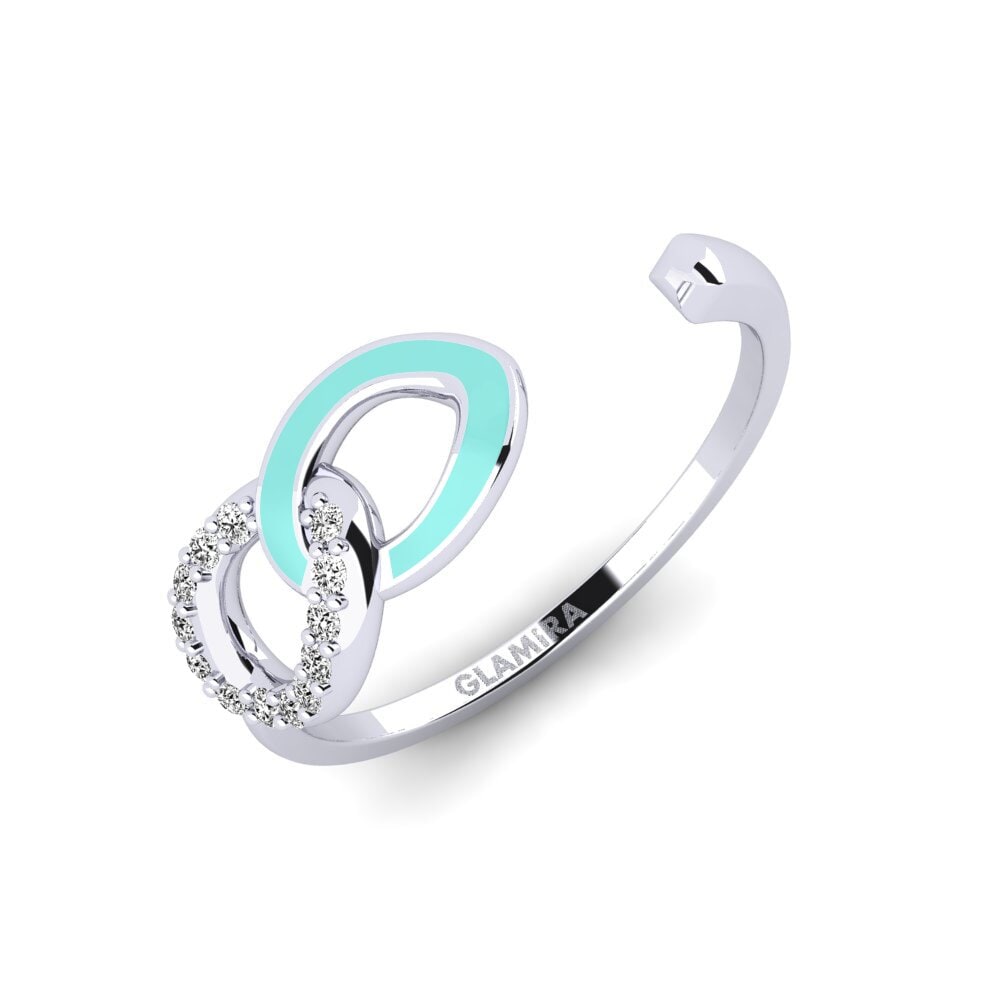 9k Oro Blanco Moissanita Anillo Jero