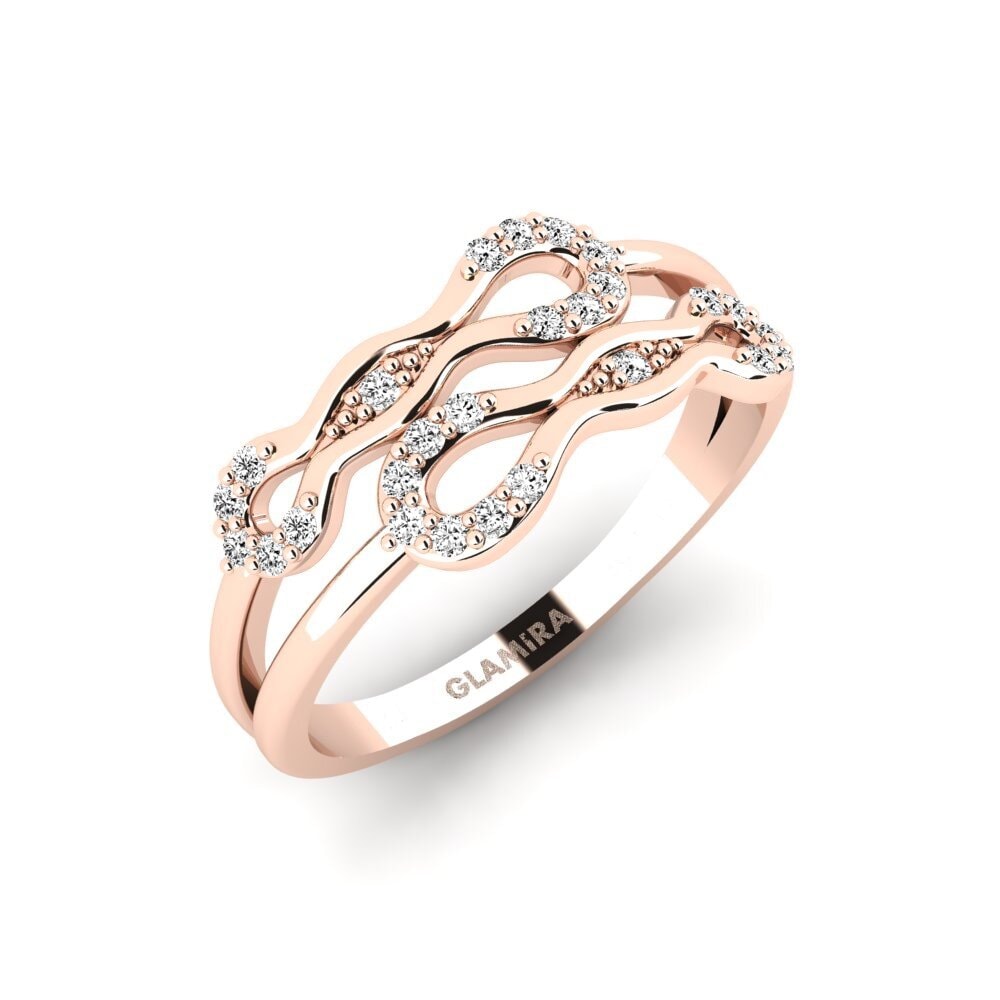 14k Oro Rosa Moissanita Anillo Kamalama