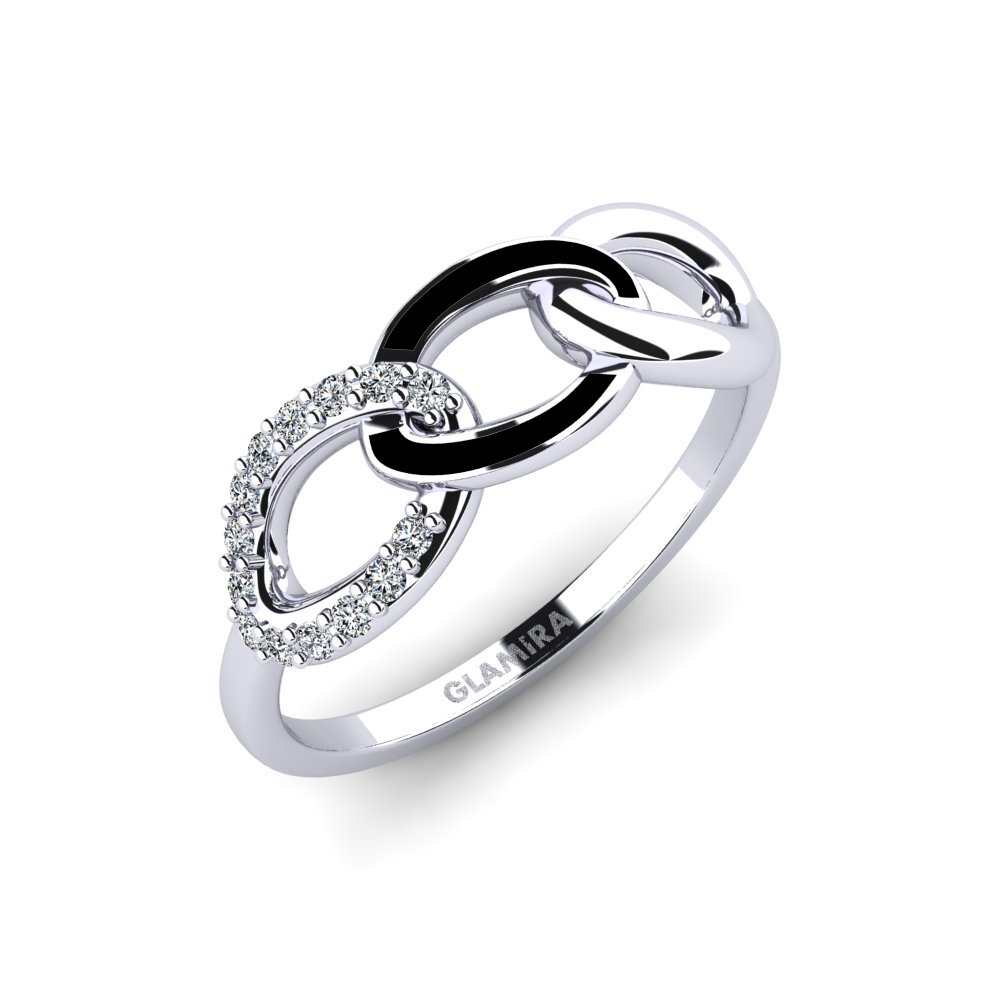 14k Oro Blanco Circonita Anillo Kotala