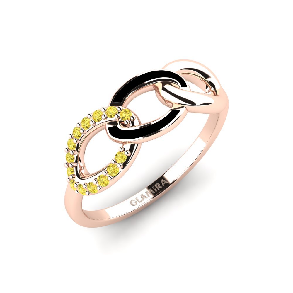 9k Oro Rosa Zafiro amarillo Anillo Kotala