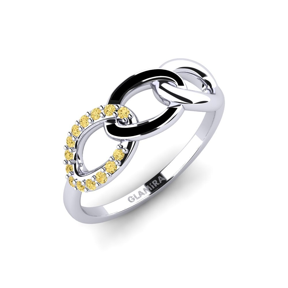 Plata 925 Diamante Amarillo Anillo Kotala