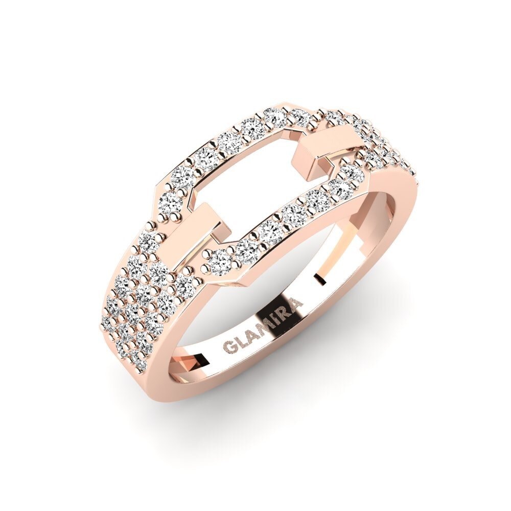 14k Oro Rosa Moissanita Anillo meñique Pavada