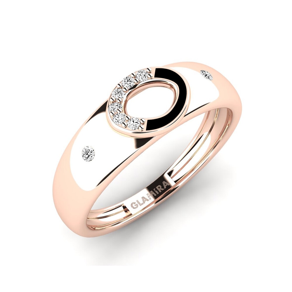 14k Oro Rosa Moissanita Anillo Profunda