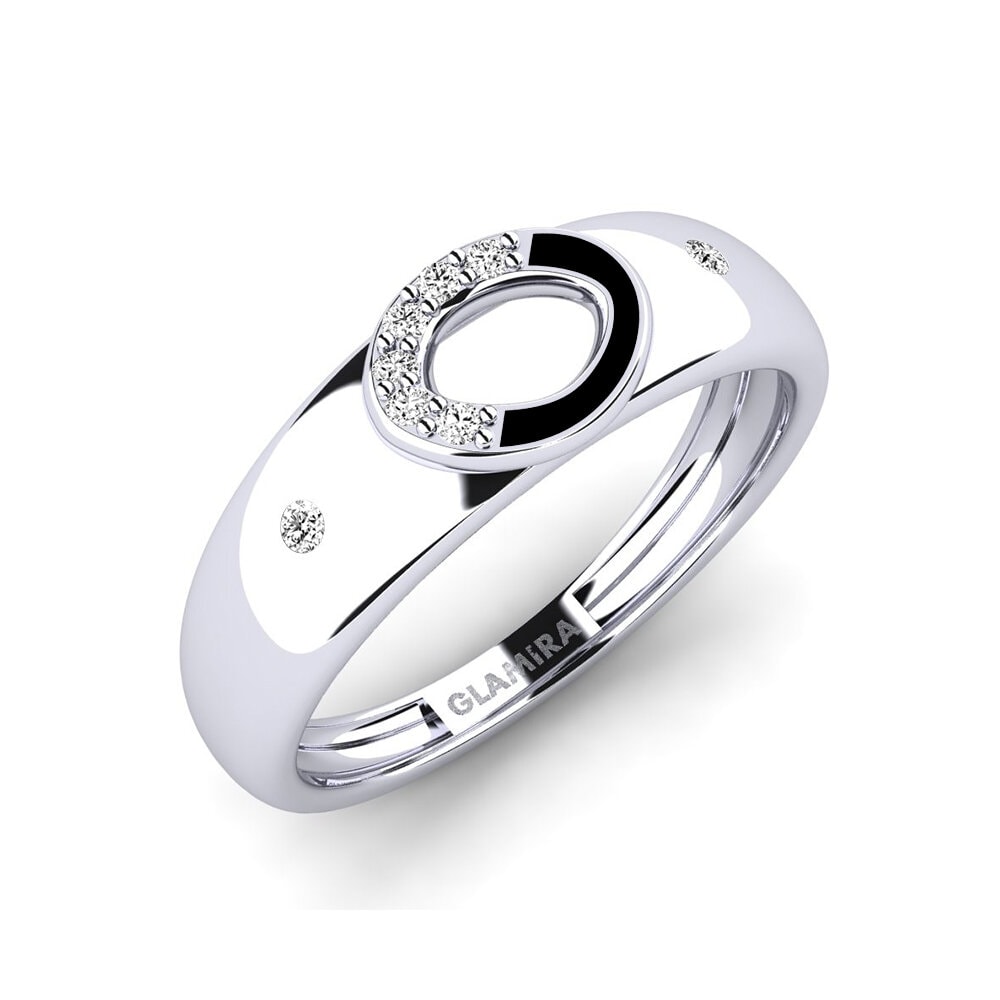 9k Oro Blanco Moissanita Anillo Profunda