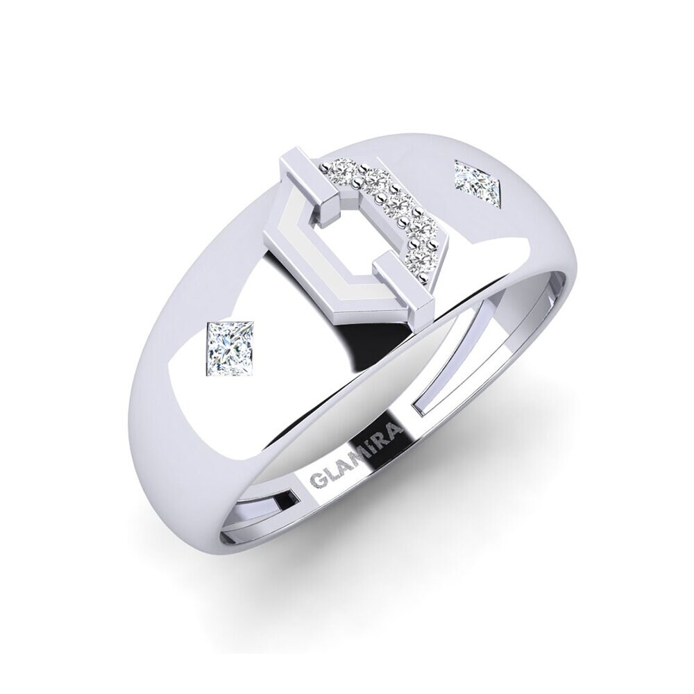 14k Oro Blanco Circonita Anillo Sumariae