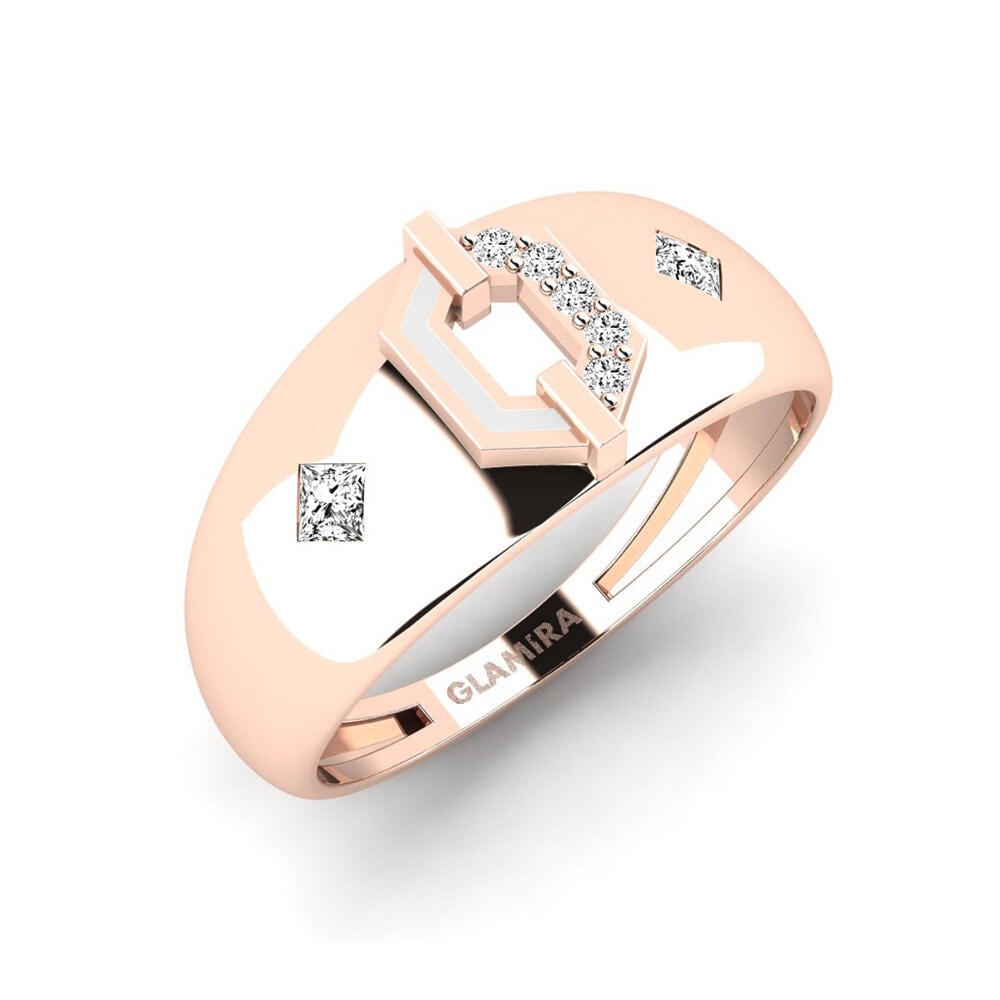 14k Oro Rosa Moissanita Anillo Sumariae