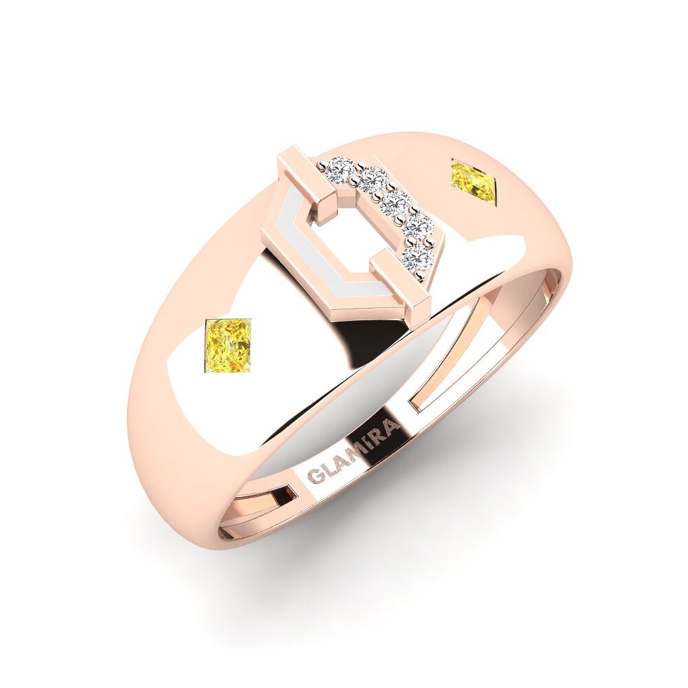 9k Oro Rosa Zafiro amarillo Anillo Sumariae