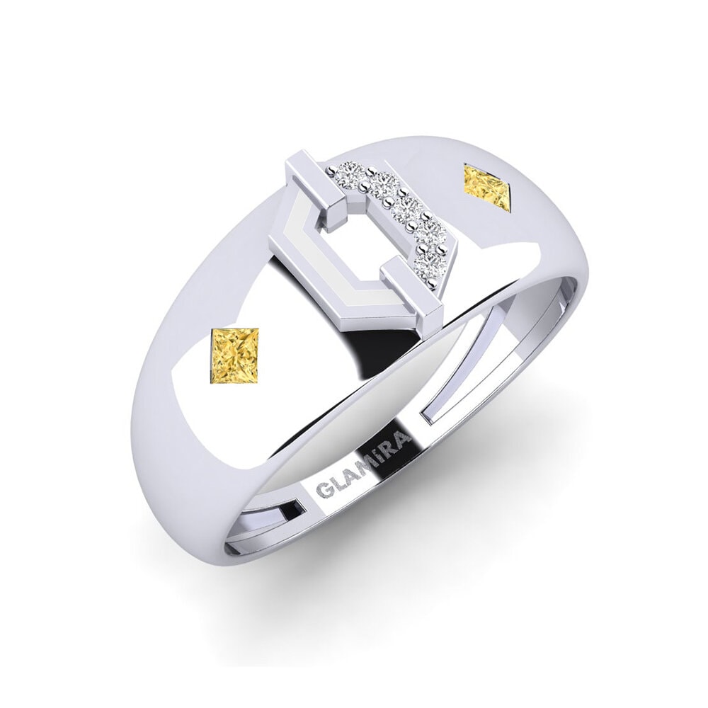Plata 925 Diamante Amarillo Anillo Sumariae