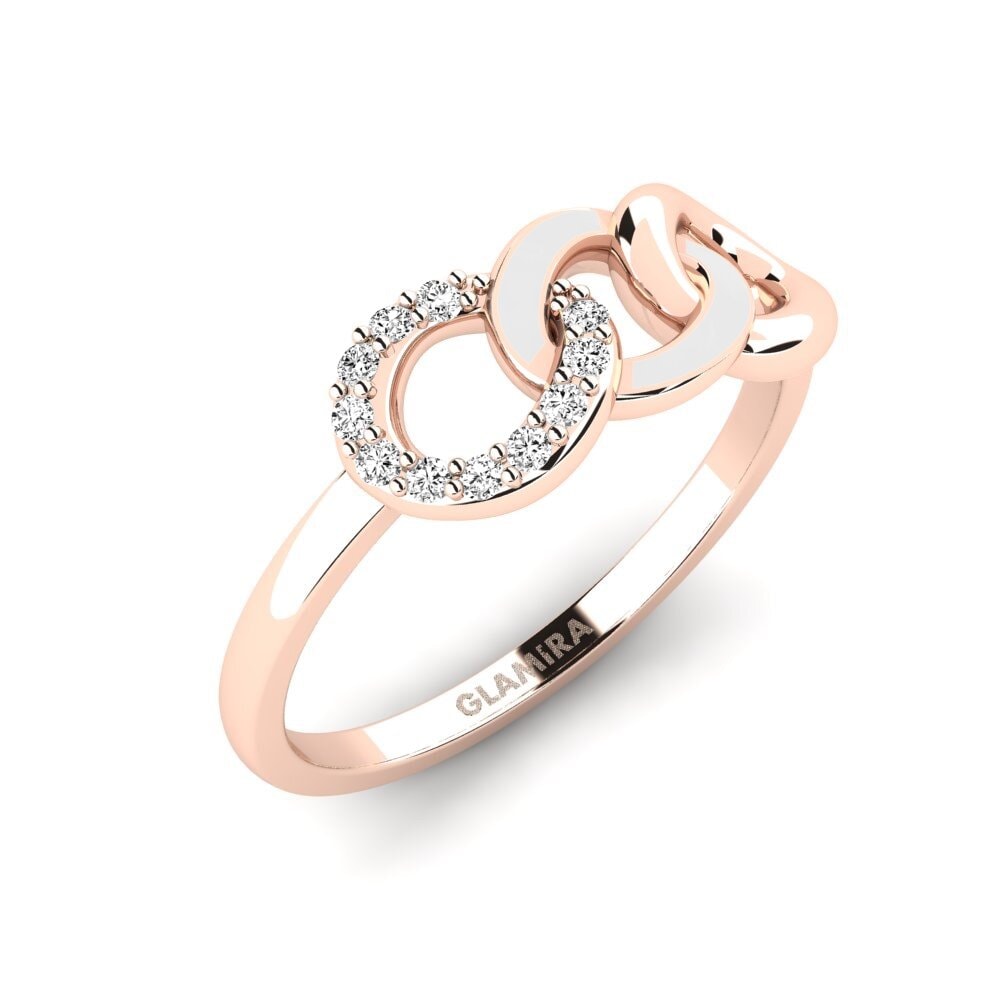 14k Oro Rosa Moissanita Anillo Visualizza