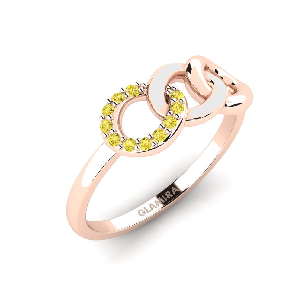 9k Oro Rosa Zafiro amarillo Anillo Visualizza