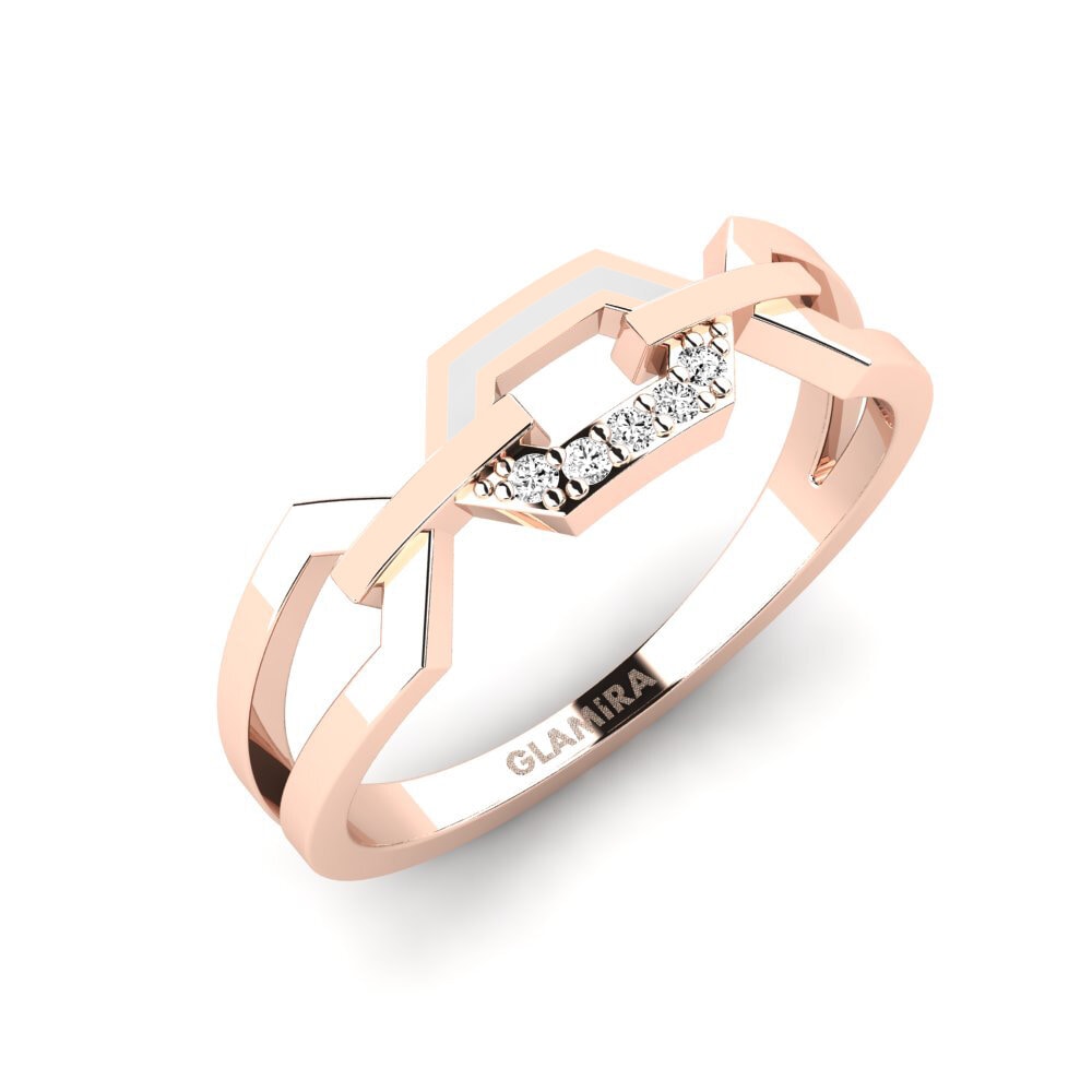 14k Oro Rosa Moissanita Anillo Weibdorn