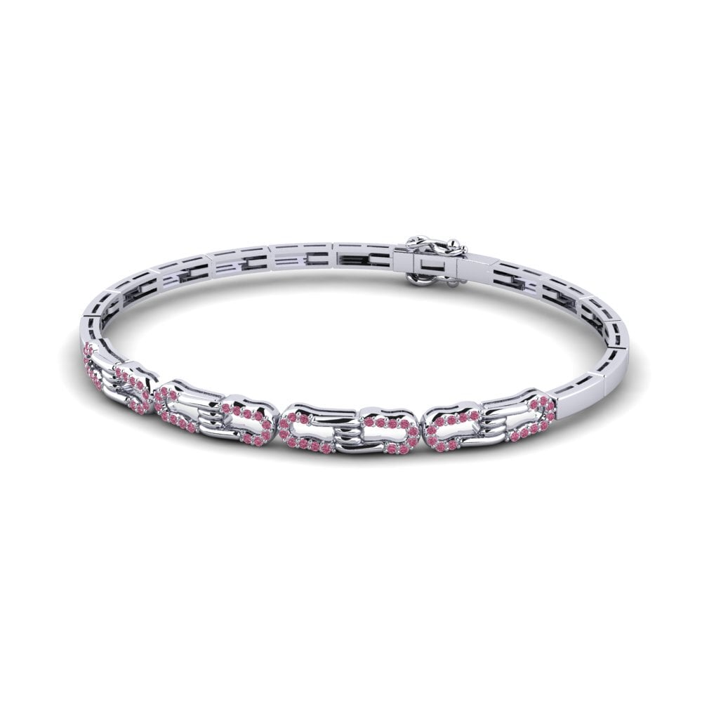 Platine 950 Grenat de Rhodolite Bracelet pour femme Assess