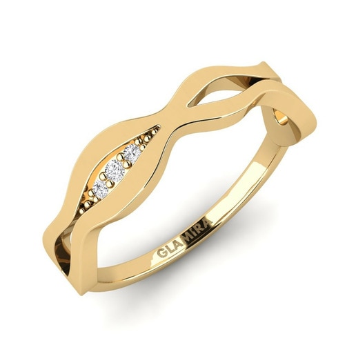 Ring Costras 585 Yellow Gold & White Sapphire