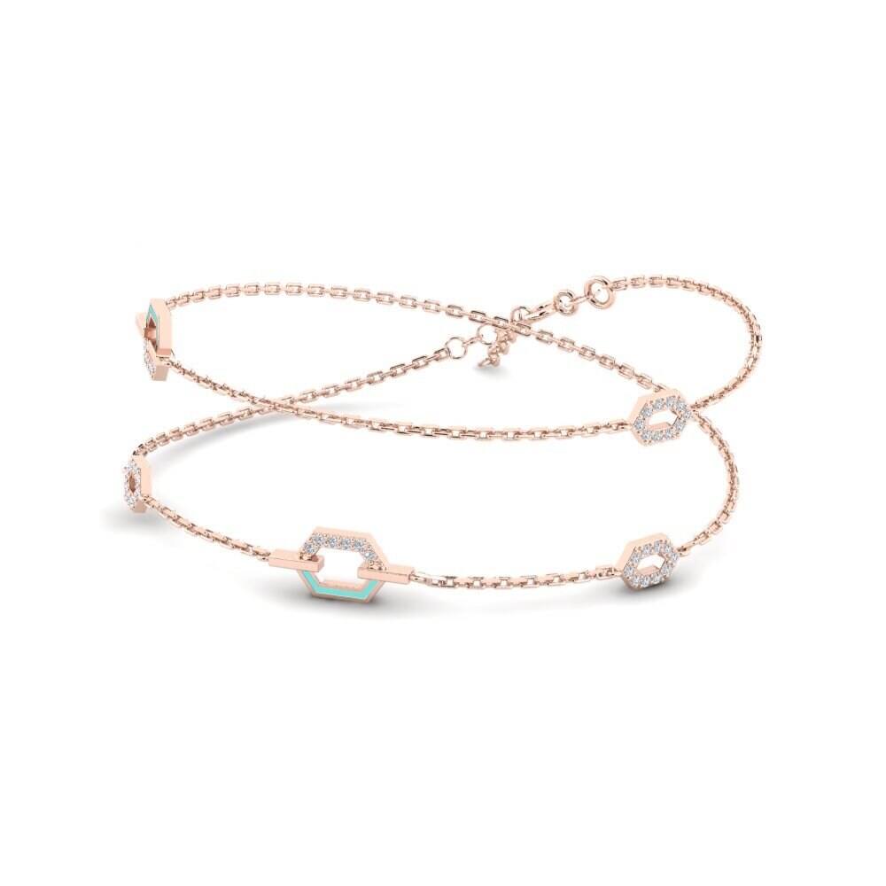 14ct Rose Gold Women's Necklace Eucalyptus