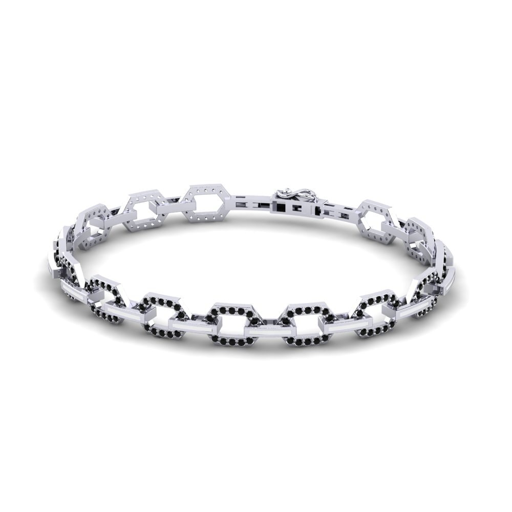 950 Palladium Black Diamond Women's Bracelet Gtanny
