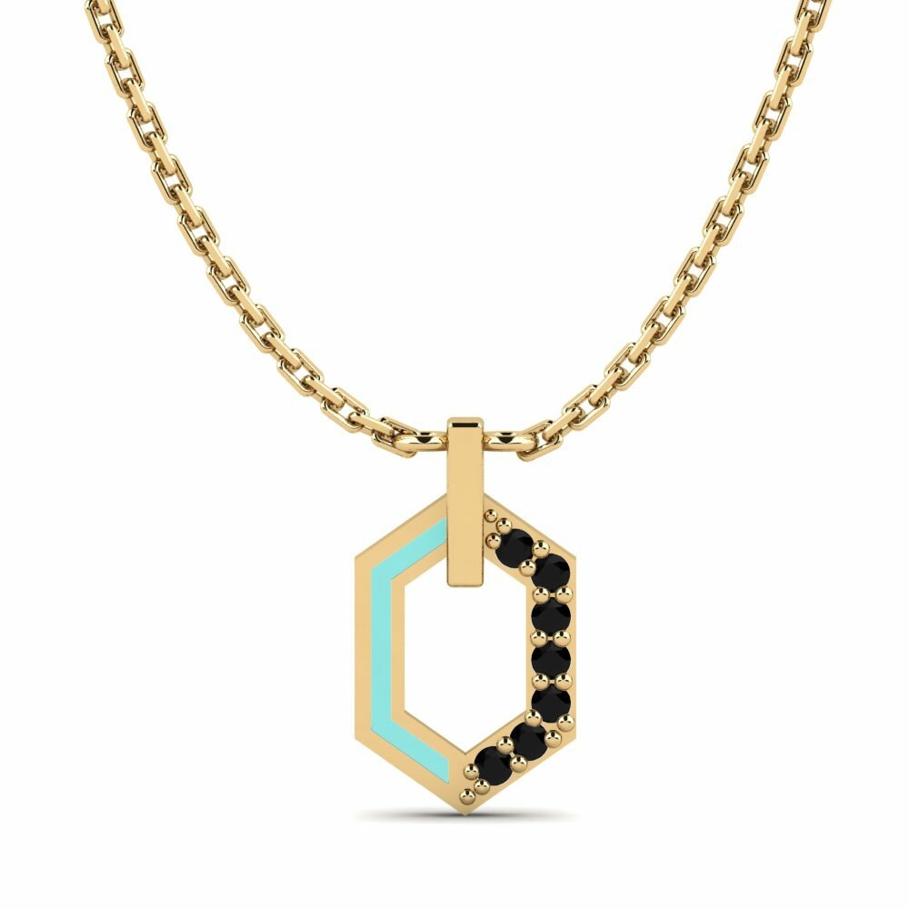 Vàng 9K black-onyx Dây chuyền nữ Khicory