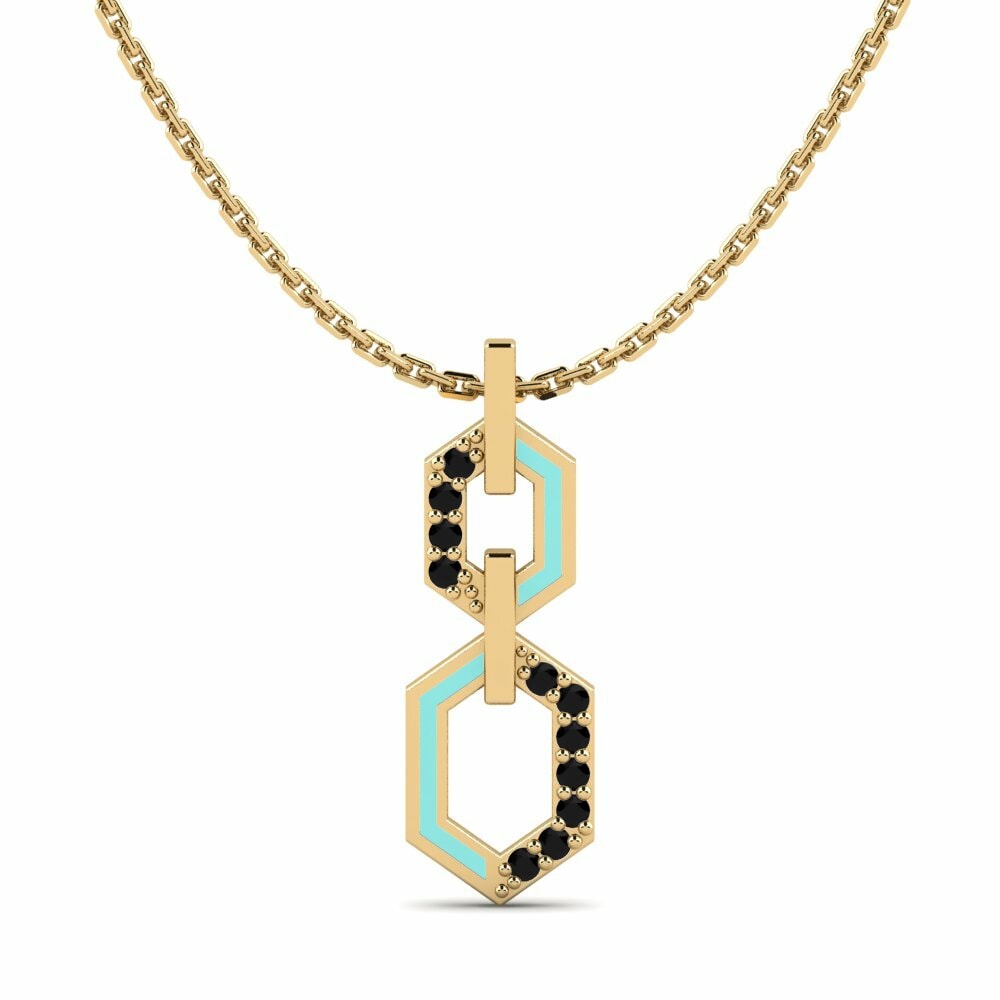 Vàng 9K black-onyx Mặt dây chuyền nữ Lebois