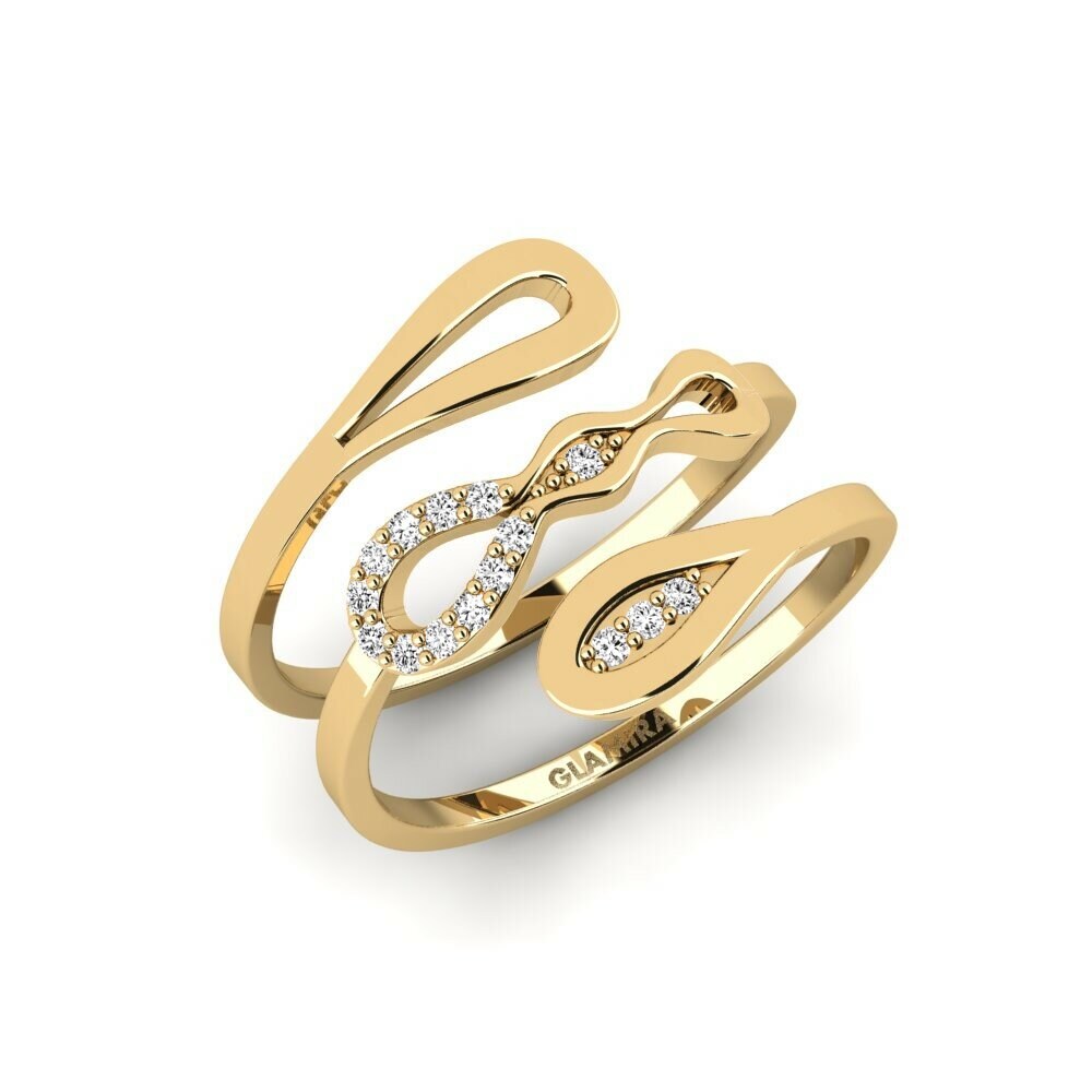 Or Jaune 14k Ronde Moissanite Bague Slina