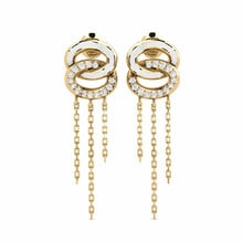 Earring Udsigt 585 Yellow Gold & White Sapphire