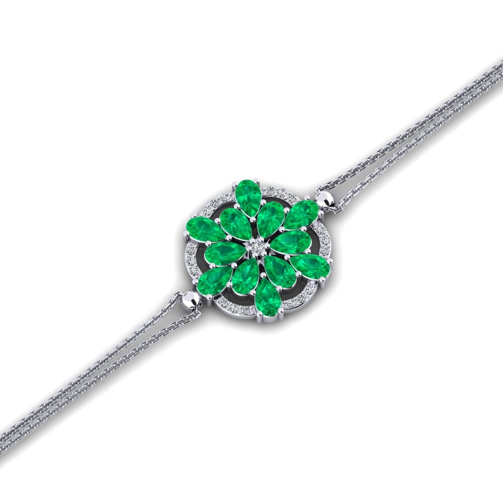 Platine 950 Émeraude Bracelet pour femme Bewrep