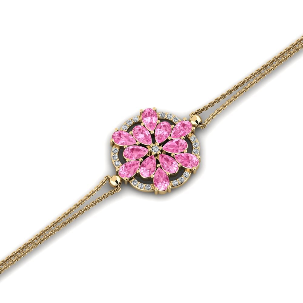 Pera Zafiro rosa Pulsera Bewrep
