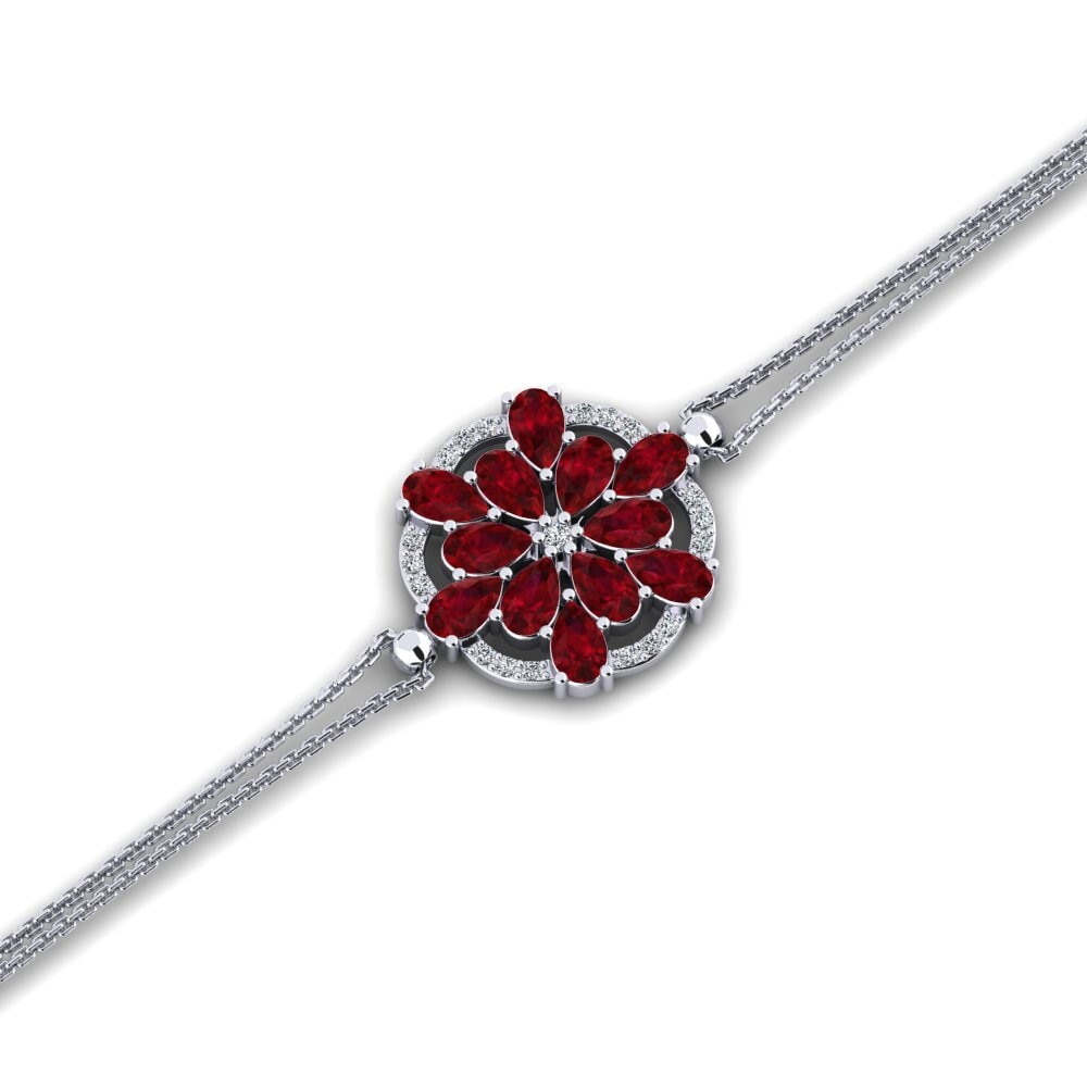 Platine 950 Rubis Bracelet pour femme Bewrep