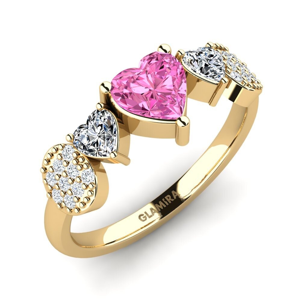 Pink Topaz Engagement Ring Cracde