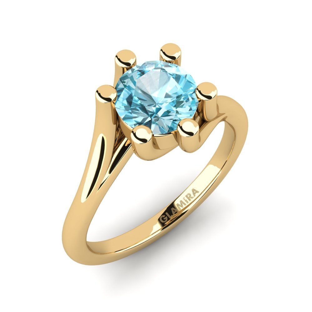 Blue Zircon Engagement Ring Dange