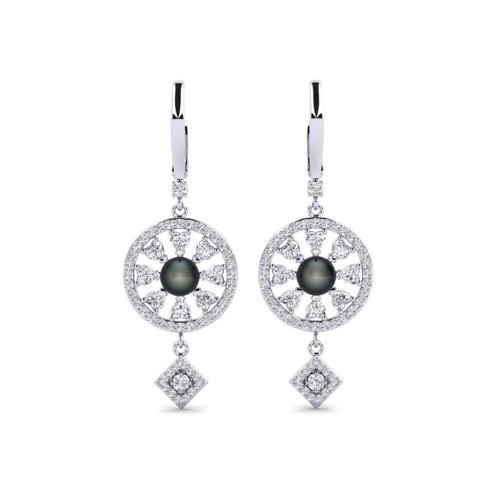 18ct White Gold Diamond Women's Earring Enstr