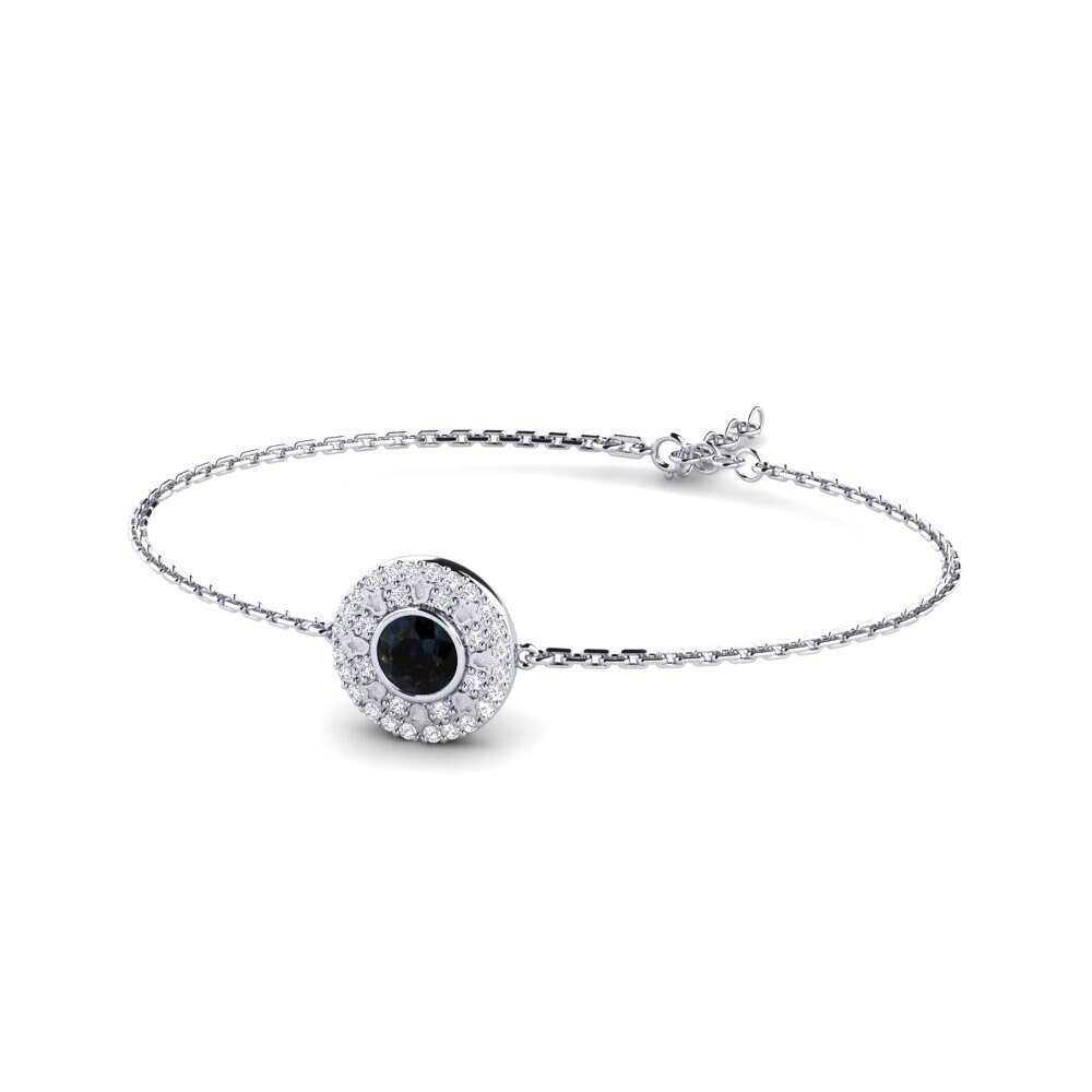 950 Platinum Black Opal Women's Bracelet Slidd