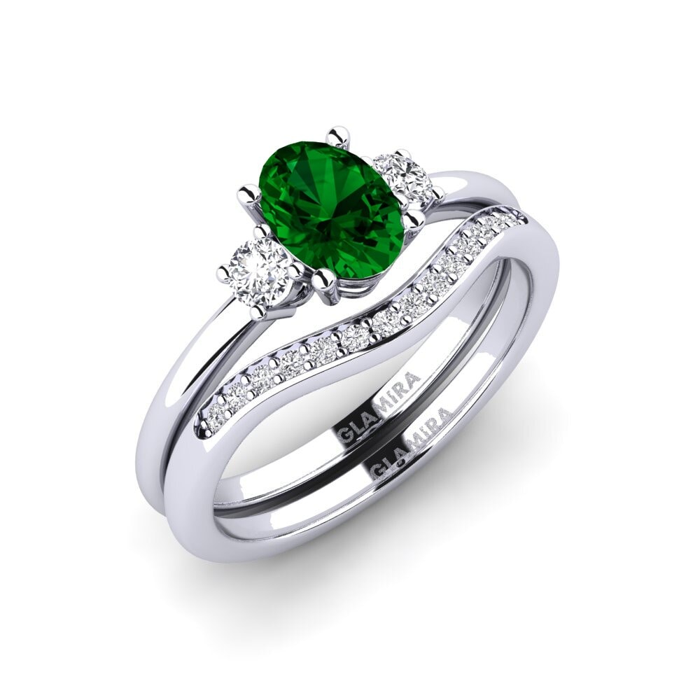 Green Zirconia Stackable Ring Guluve - SET
