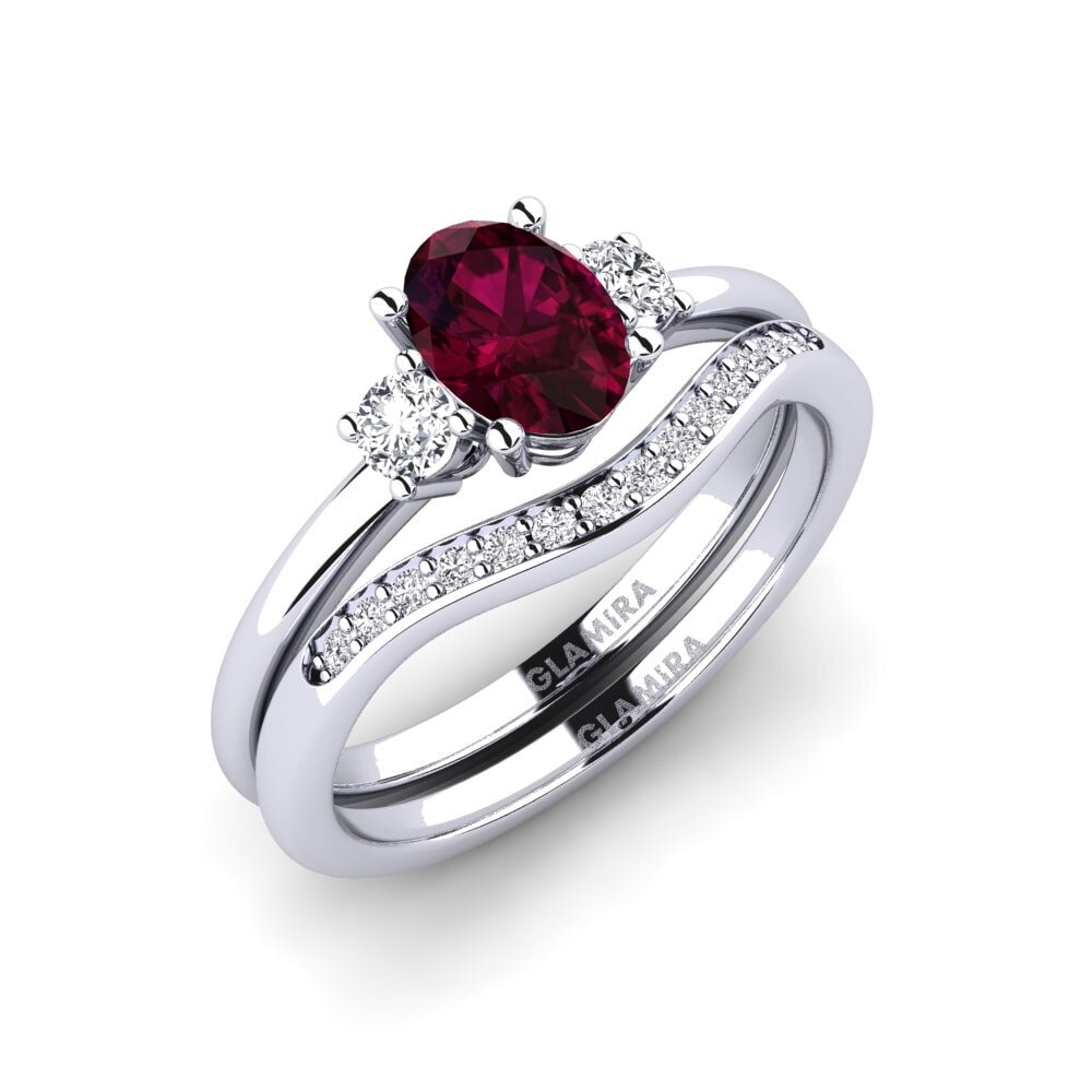 Rhodolite Garnet Stackable Ring Guluve - SET
