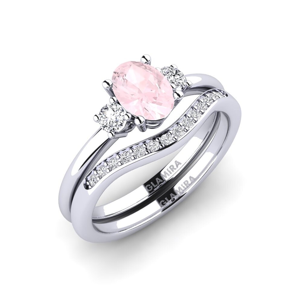 Rose Quartz Stackable Ring Guluve - SET