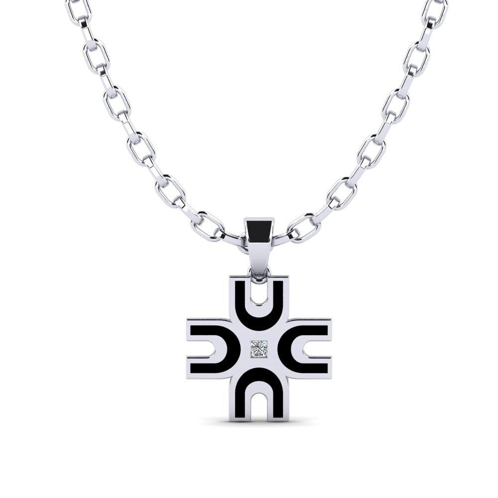 9ct White Gold Princess Men's Pendant Tigonew