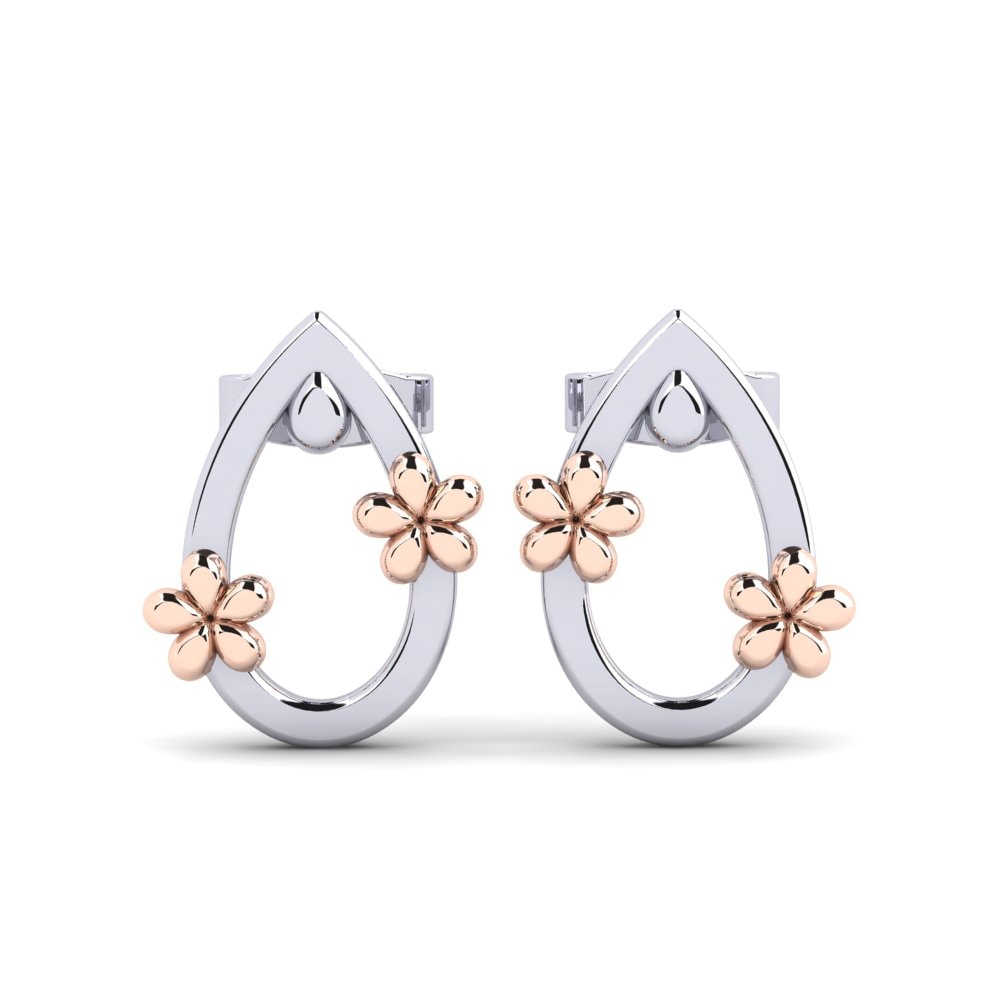 14k White & Rose Gold Earring Slopinges