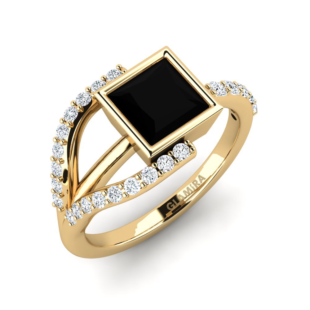Princess Black Diamond Engagement Ring Micgen