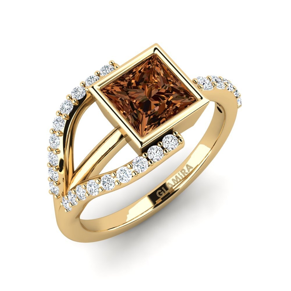 Princess Brown Diamond Engagement Ring Micgen