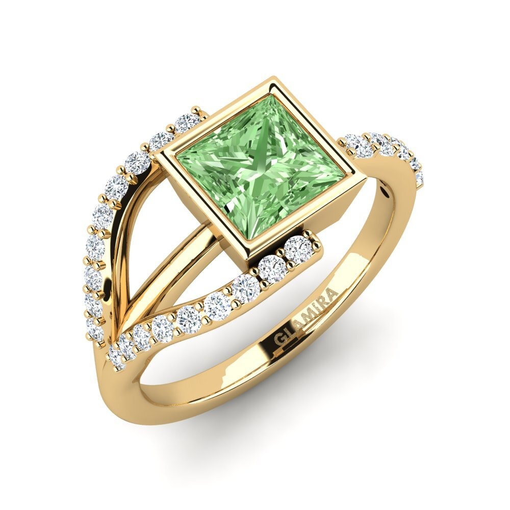 Green Diamond Engagement Ring Micgen