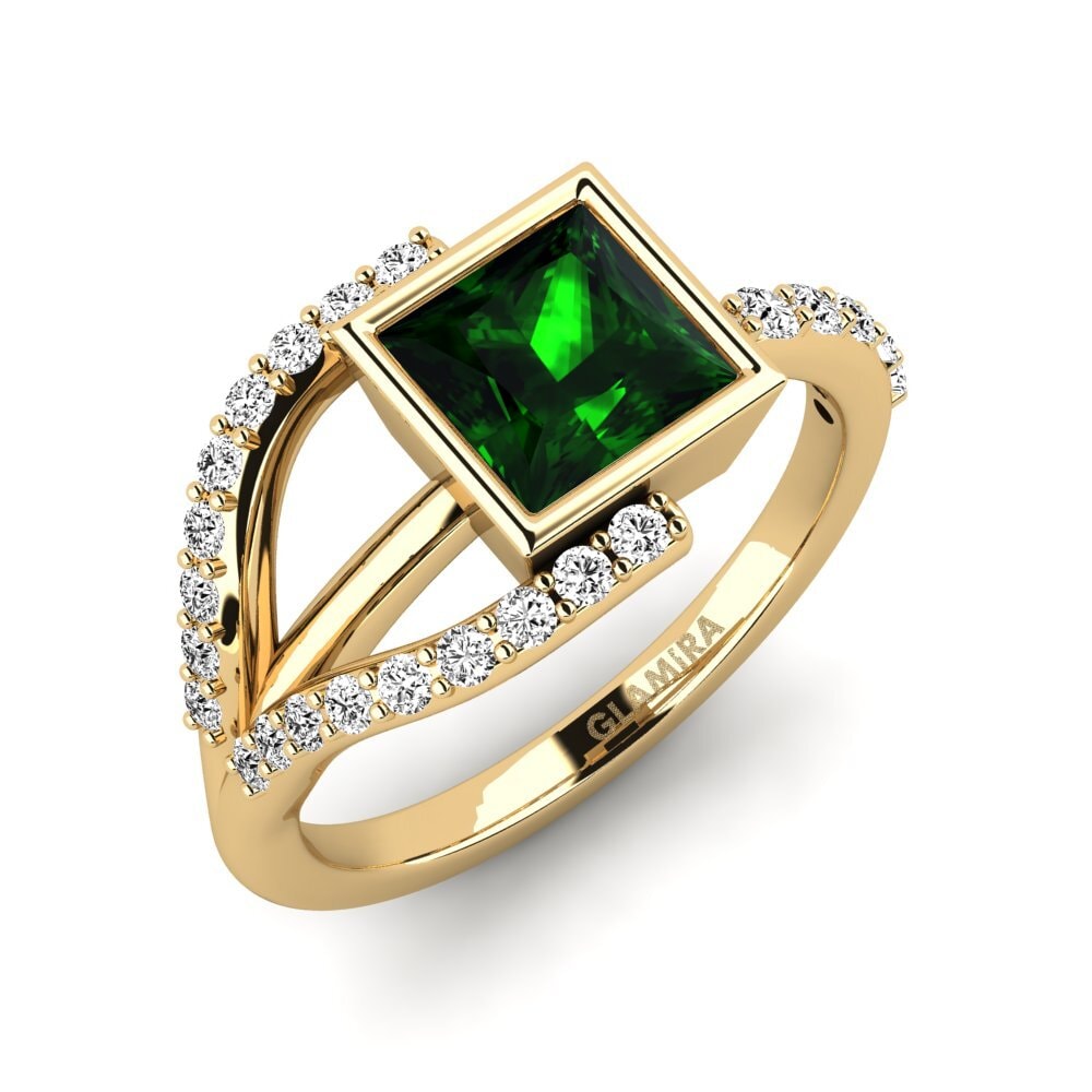 Princess Green Tourmaline Engagement Ring Micgen