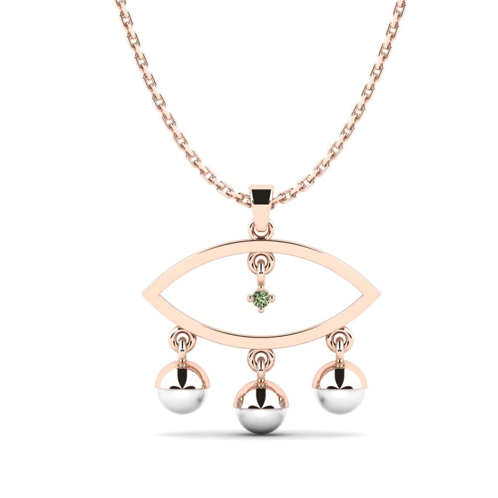 Rotgold 585 Grüner Diamant Damen anhänger Migen
